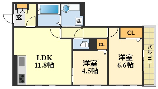 セジュール長岡天神の間取り