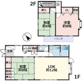 九十九里町片貝　中古戸建の間取り|図面と現況に相違がある場合、現況を優先致します。
