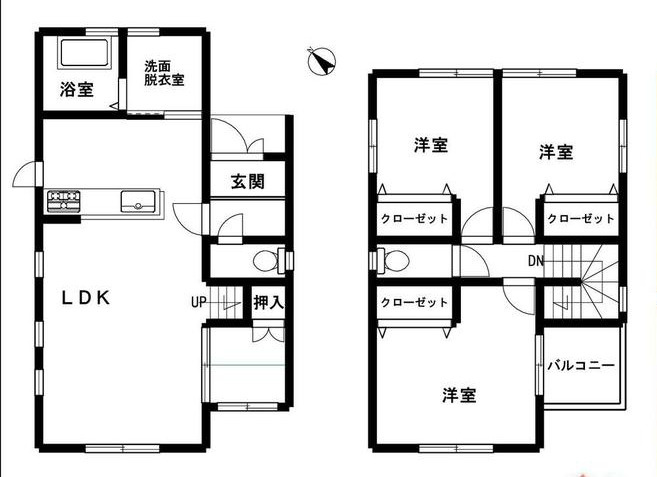 小田原市国府津　中古戸建の間取り