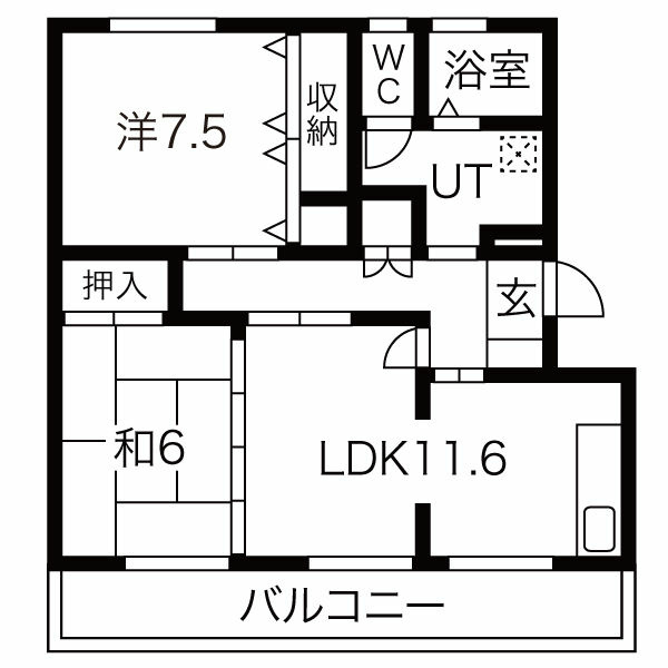 ビュークレスト高良内の間取り
