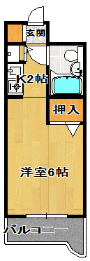 【間取り】 | アピス東船橋 | 単身者用のお部屋です