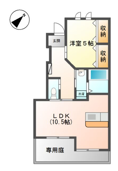【間取り】 | LUNAⅠ SAKURAI | 1LDKのお部屋です