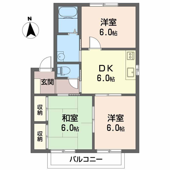 【間取り】 | ディアス北井門 Ｃ棟