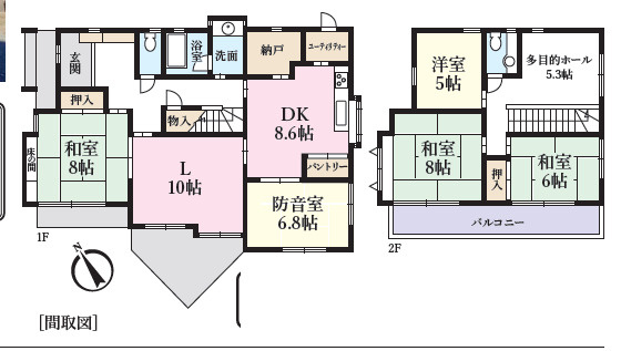 小田原市鴨宮　中古戸建の間取り