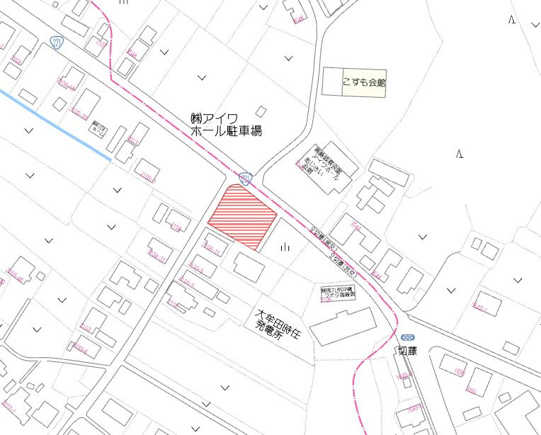 都城市高崎町大牟田の売地の土地図