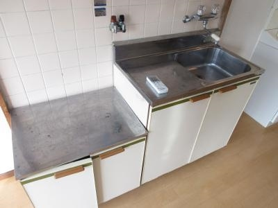 ハイツグロースのキッチン|２口ガスコンロ設置可