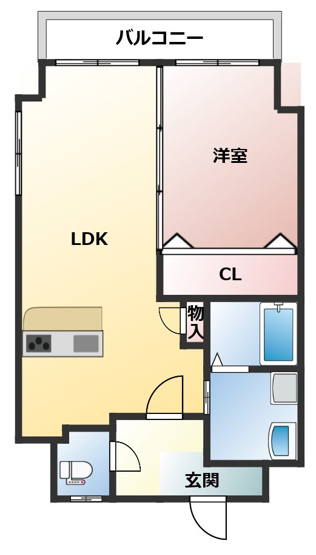 【間取り】 | モンテ　ウノ　レジデンス | 1LDKのお部屋です