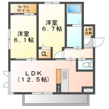 シャーメゾン沖の間取り
