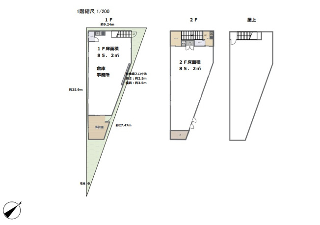 【間取り】 | 大蓮東２丁目　倉庫兼事務所