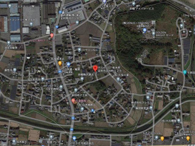 足利市羽刈町　土地の地図