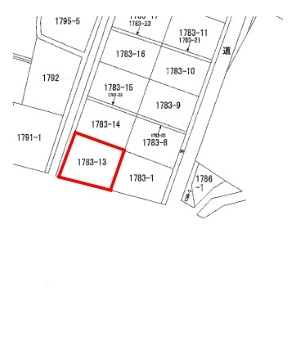足利市本城二丁目　土地の区画図