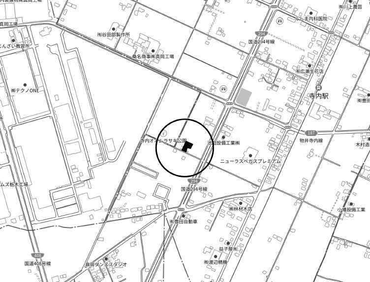 真岡市寺内の地図