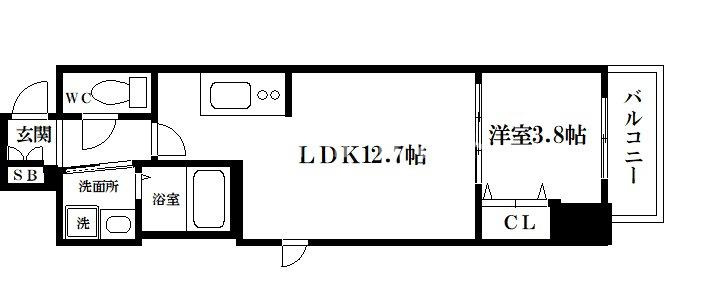 ラクラス堺筋本町の間取り