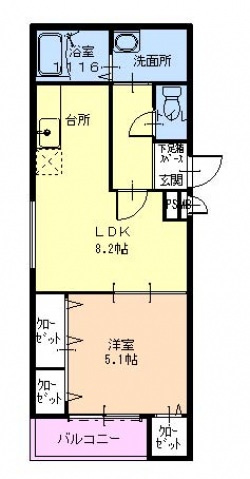 フジパレス深江橋Ⅲ番館の間取り