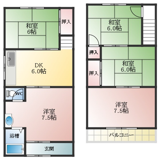 【間取り】 | 羽曳野市古市戸建