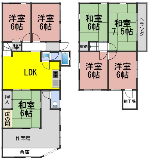 ６３１２３　羽島郡笠松町田代中古戸建ての間取り