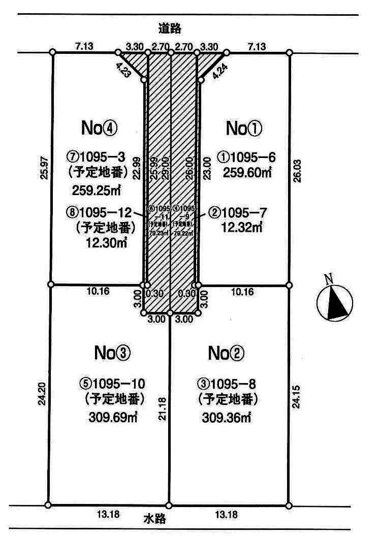 川越市松郷　建築条件なし売地　東武東上線『川越駅』徒歩39分　【第一小学区】の土地図