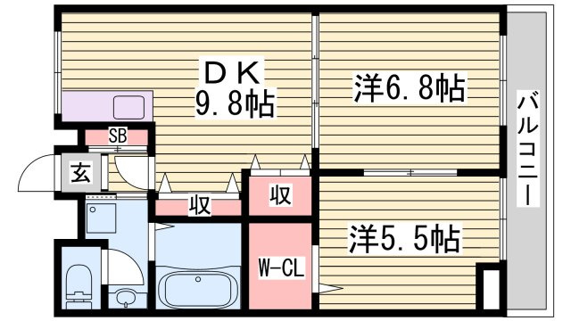 パークハイム弐番館　Ａ棟の間取り
