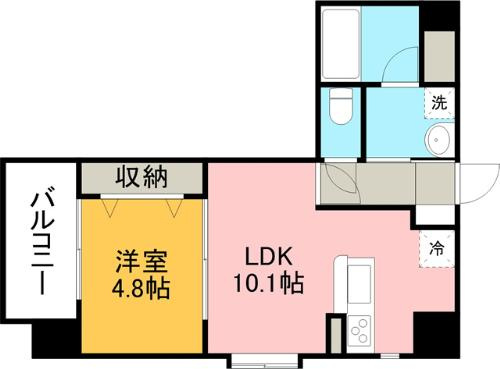 熊本市西区二本木３丁目の賃貸マンションの間取り