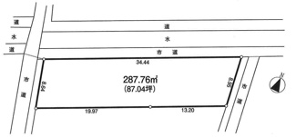 【土地図】 | 川越市山田　建築条件なし売地　西武新宿線『本川越駅』徒歩44分　【山田小学区】
