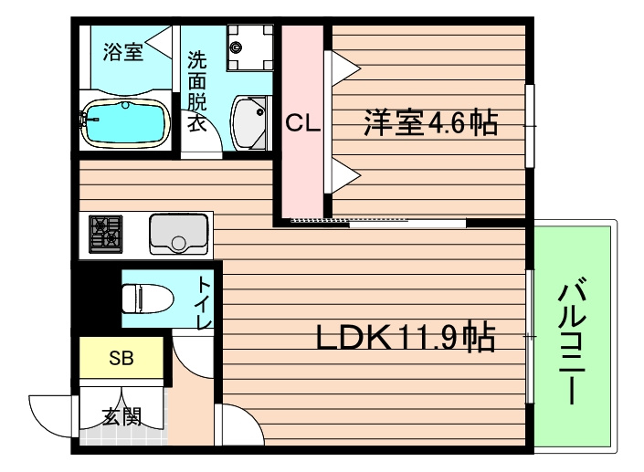 大阪市城東区鴫野西１丁目の賃貸マンションの間取り