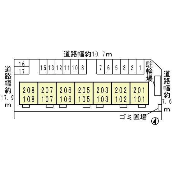 サンライズ城南の駐車場