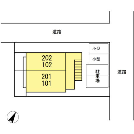 熊本市東区新外４丁目のアパートの区画図