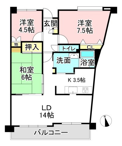 テラスノバ鵜沼　12階の間取り