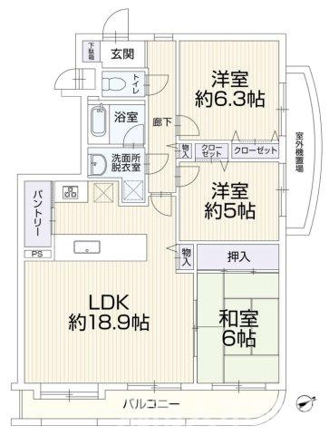 コスモ茅ヶ崎ベルセーヌの間取り