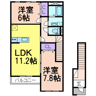 【間取り】 | プランドール | 間取りです（掲載写真は同建物・反転タイプのお部屋です。現況優先と致します）