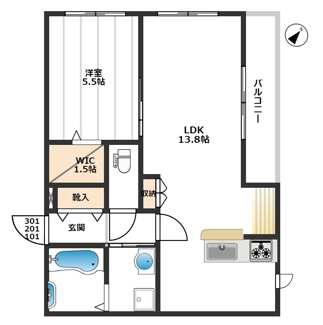 【間取り】 | メゾンベール城山 | ★遮音性にも優れ、在宅ワークも快適に♪
