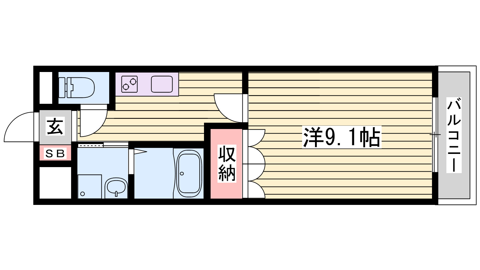 明石市大久保町八木のアパートの間取り