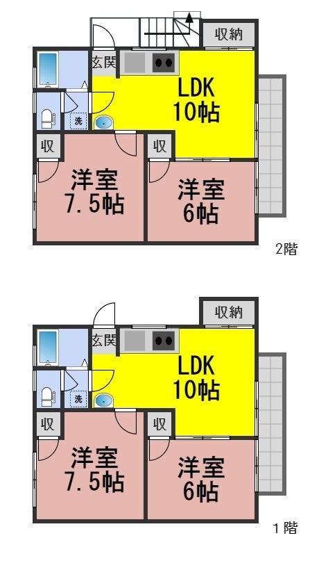 ６３１６３　岐阜市岩崎中古貸家の間取り