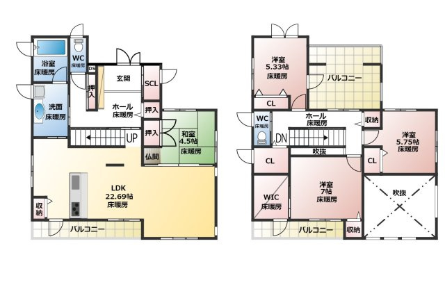 中古住宅　小瀬長池町の間取り