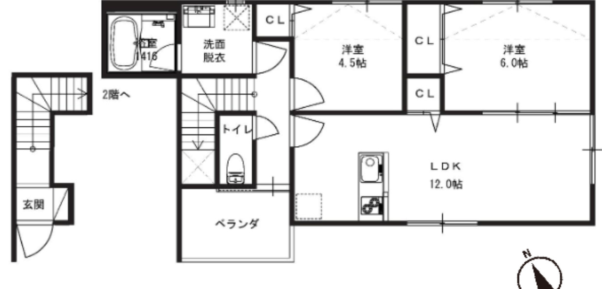 エグゼコート明石の間取り