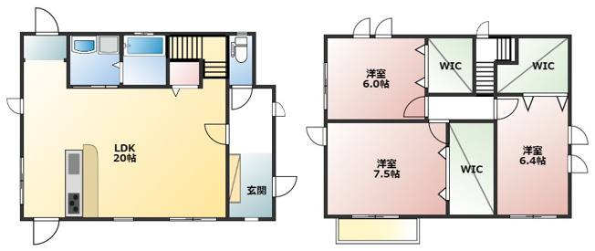 【間取り】 | 稗谷中古戸建