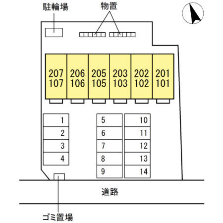 腰浜リバーサイドの区画図