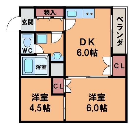 【間取り】 | アムズⅤ桑津