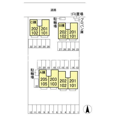 ヴィラ グランデ　Ｂの区画図|高崎、前橋、伊勢崎エリアのお部屋探しはエンドスケープまで！お客様の理想お聞かせ下さい♪