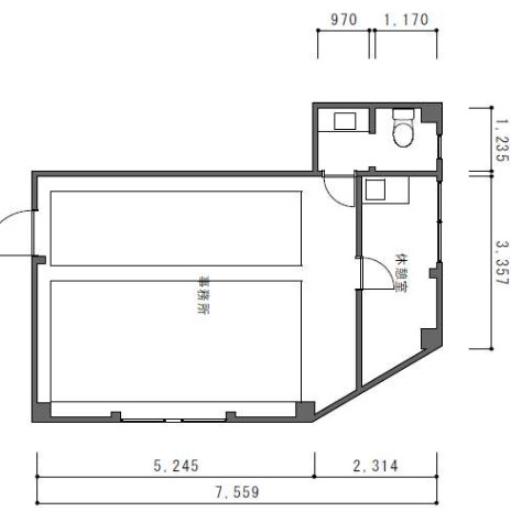 大津市大萱１丁目の店舗事務所の間取り