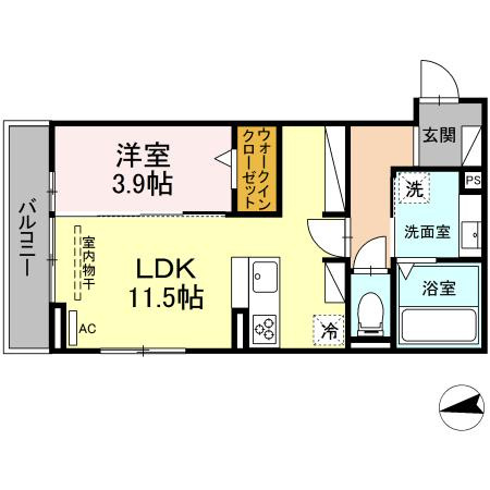 D-square 湊町 Ⅱの間取り
