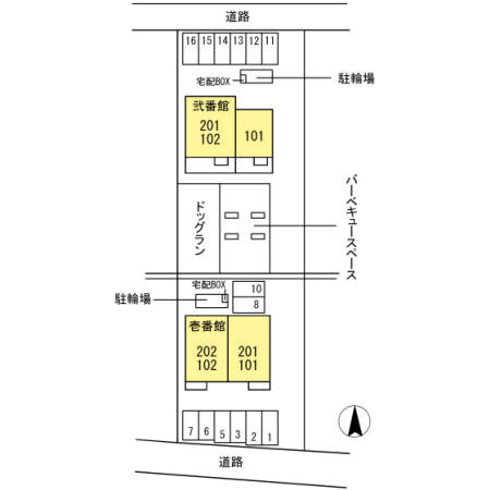 庵　弐番館の区画図