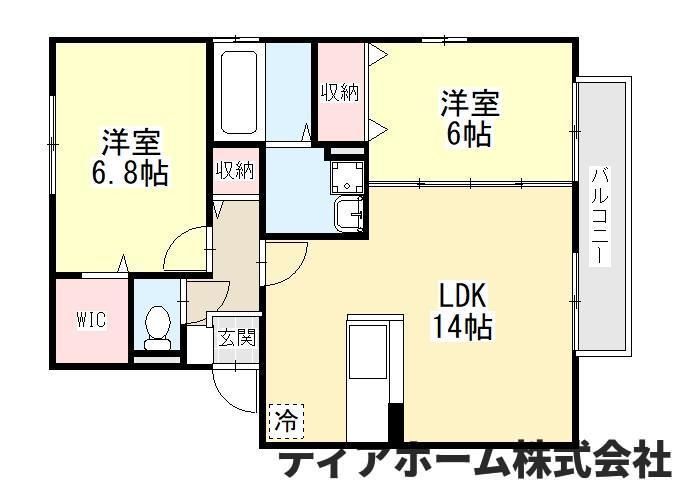 香芝市穴虫のハイツの間取り