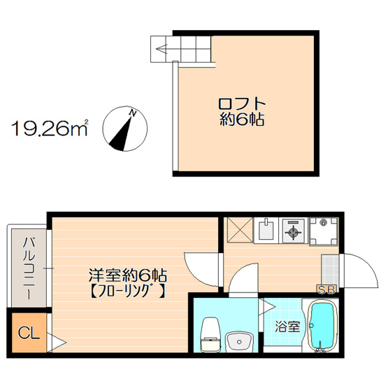 【間取り】 | SUN住吉 | 現況優先。