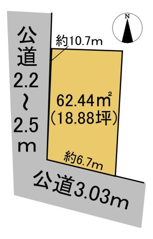 売土地 　大垣市南高橋町3丁目　18.88坪の土地図