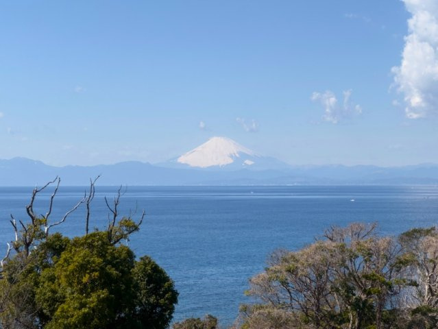 海見え！現況古家から西側に富士山・江ノ島・南側にマリーナの展望|現建物屋上からの展望