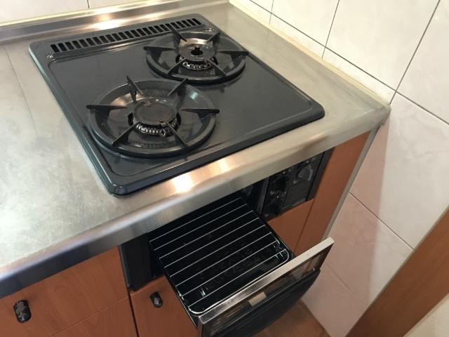 ソレイユのキッチン|グリル付き2口コンロ