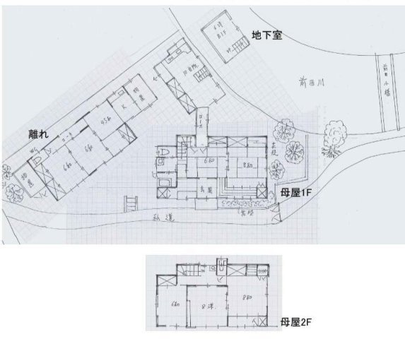 海まで2分！前田川リバーサイド　地下室と離れのある戸建ての間取り|間取り