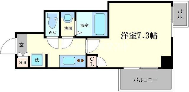 エスカーサ大阪ＷＥＳＴ九条駅前の間取り