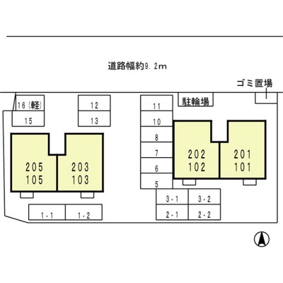 【区画図】 | カンパーニュ黒岡A棟
